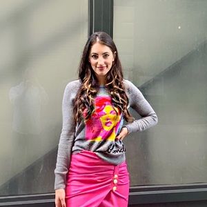 Wool cashmere sweater Marilyn Monroe graphic